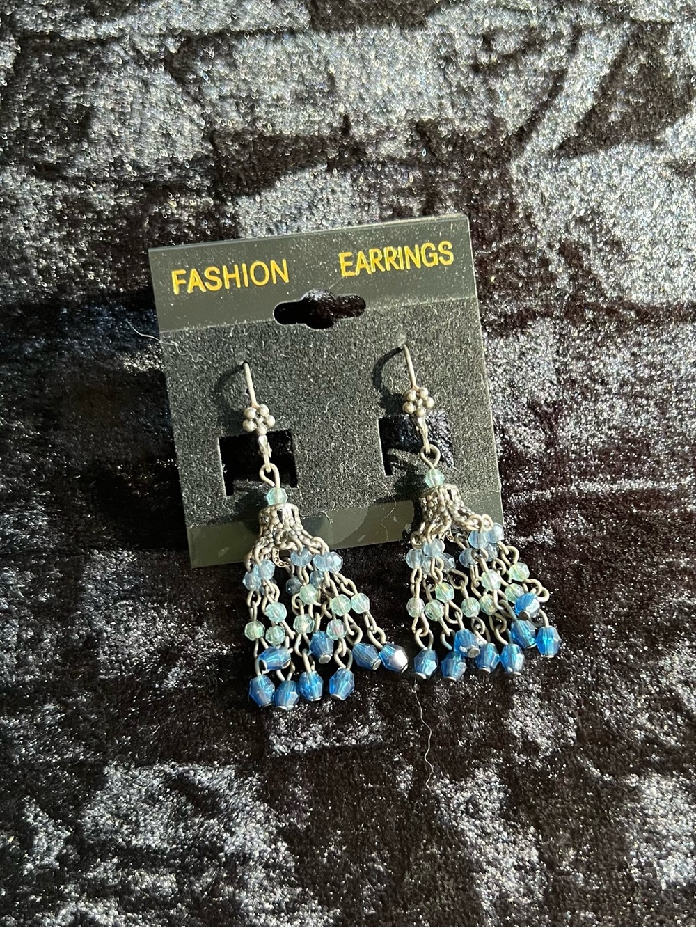Fashion Blue Beaded Dangle Earrings